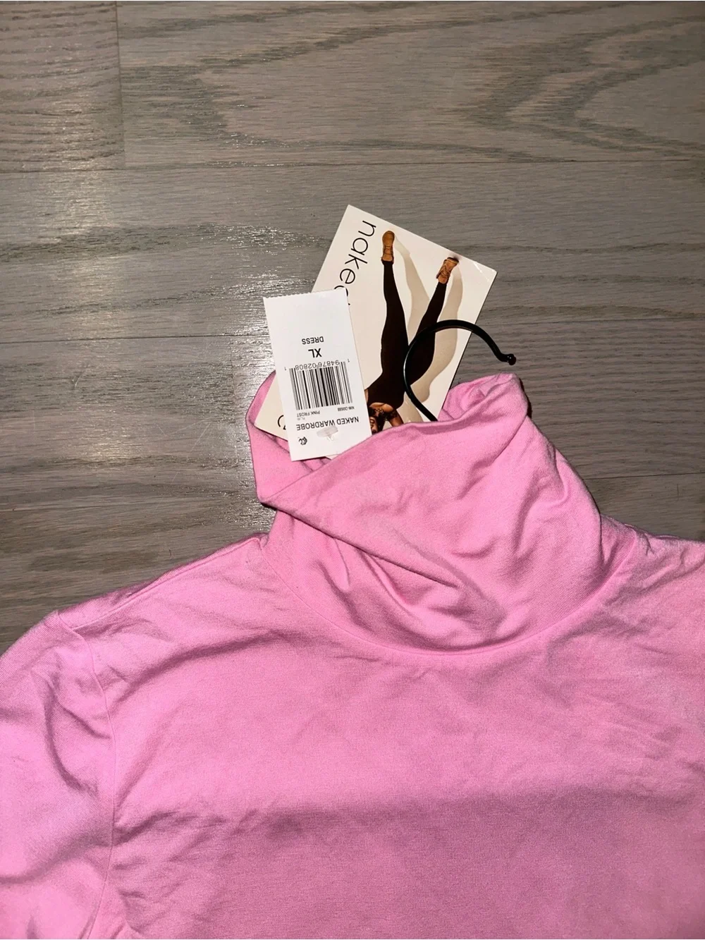 naked wardrobe Pink Turtleneck Long-Sleeve Bodycon Dress - Picture 3 of 4
